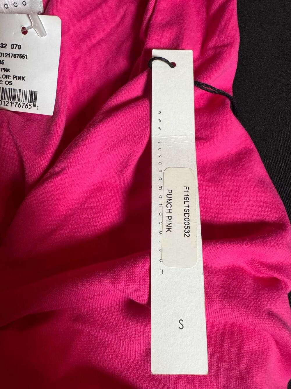 Susana Monaco Ruched V-Neck Punch Pink Sleeveless Midi Dress - Picture 6 of 9